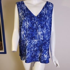 Jessica London sz 20 dressy blue top w pattern